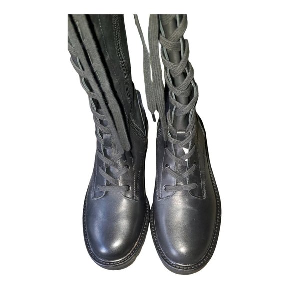 KNEE HIGH, BLACK, COMBAT BOOTS, Antonio Melani, NWT  7 - Picture 5 of 7